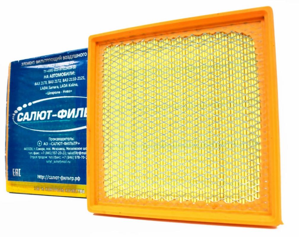 Фильтр "САЛЮТ" воздушный инж. 2112/110-ВАЗ  1117-19 Калина,-2108-2115,-2123 Шевроле с сеткой