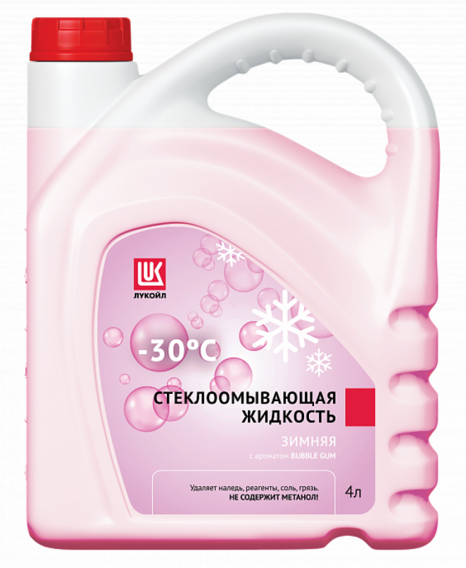 Стеклоомывающая жидкость зимняя Лукойл -30С бабл. 4л.