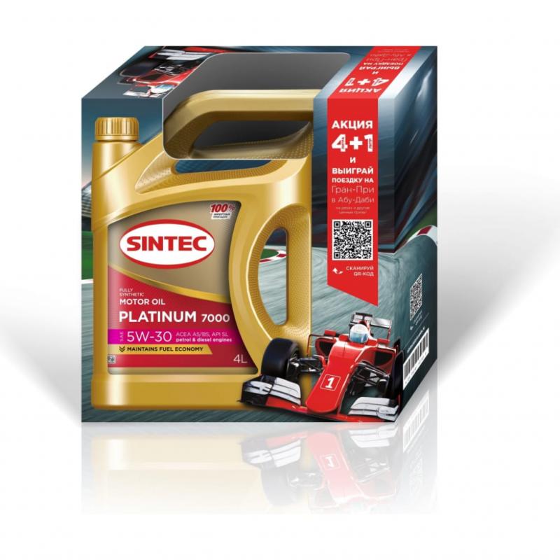 SINTEC PLATINUM 7000 SAE 5W-30 API SL ACEA A5/B5 4+1л. (Акция)