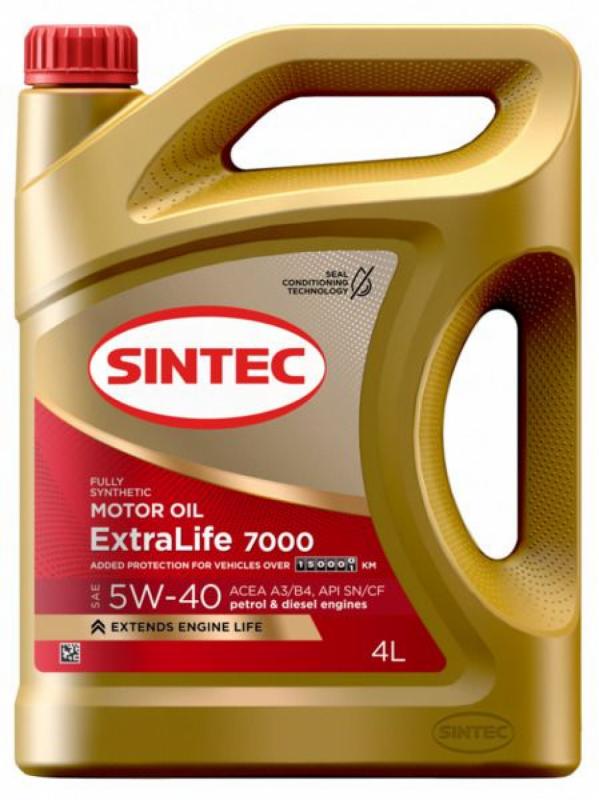 SINTEC EXTRALIFE 7000 SAE 5W-40 API SN ACEA A3/B4 4л.