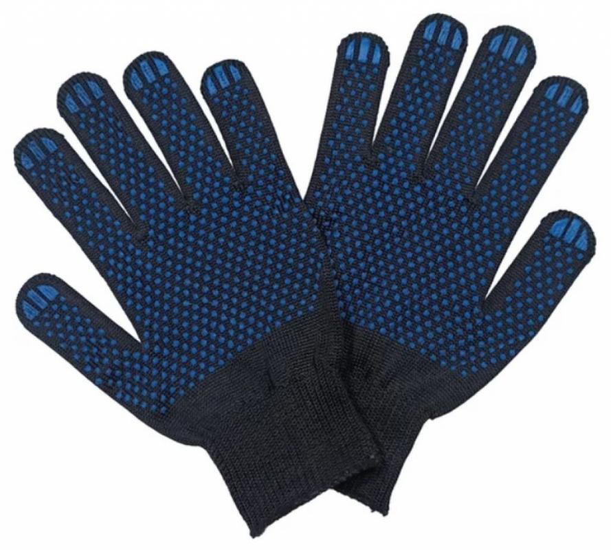 31010.Перчатки трик. нейлоновые BLACK с ПВХ