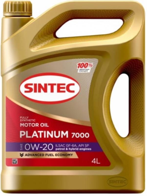 SINTEC PLATINUM SAE 0W-20 ILSAC GF-6 API SP 4л.