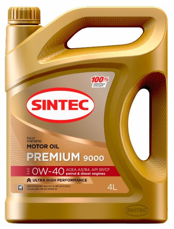 SINTEC PREMIUM 9000 SAE 0W-40 API SP ACEA A3/B4 4л.