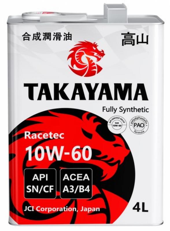 TAKAYAMA RACETEC 10W-60 API SN/CF ACEA A3/B4 4л.