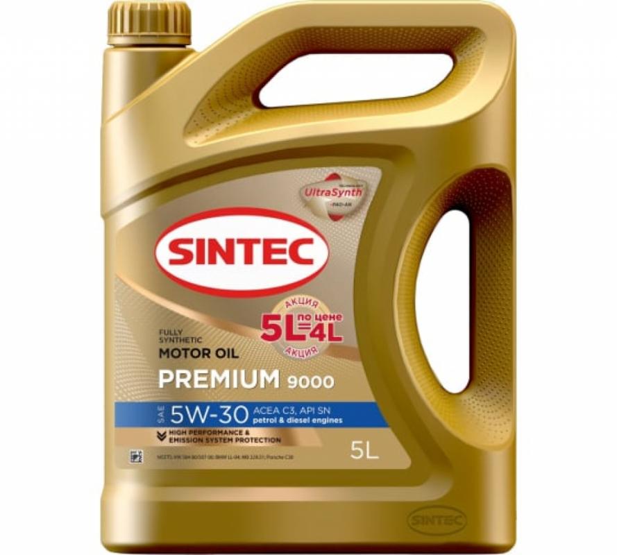 SINTEC PREMIUM 9000 SAE 5W-30 C3 5л. по цене 4л.