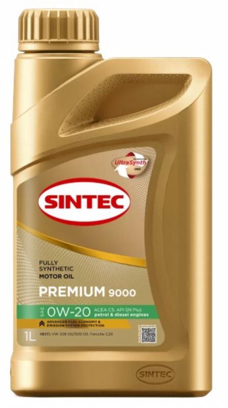 Sintec Premium 9000 SAE 0W-20 ACEA C5 API SN PLUS 1л.