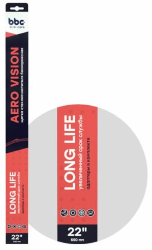 4916 bi bi care Щетка стеклоочистителя бескаркасная (адаптеры в комплекте), 550 мм