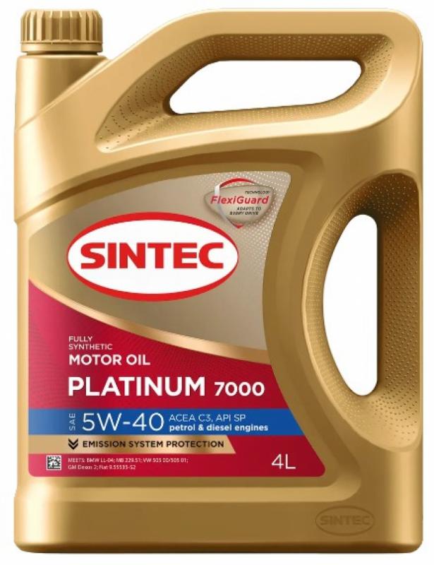 SINTEC PLATINUM 7000 SAE 5W-40 ACEA C3 API SP 4л.