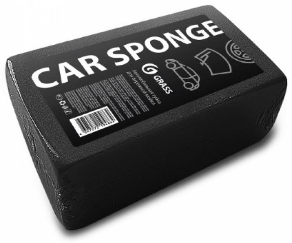 GRASS Губка автомобильная прямоугольная черная 190х110х55 мм