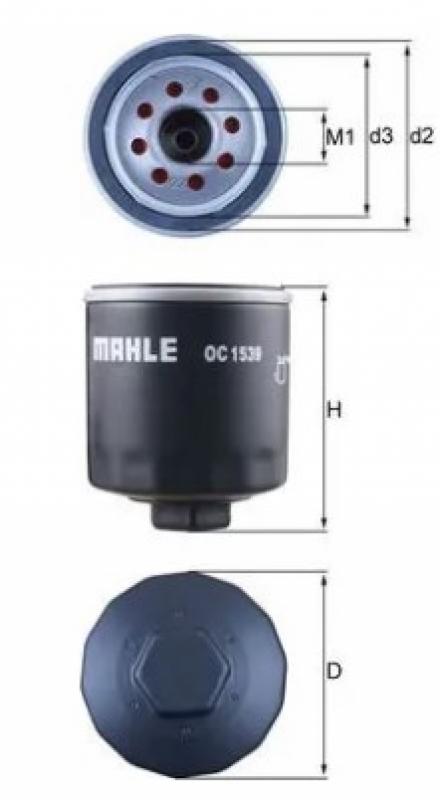 MAHLE фильтр масляный ОС 1539