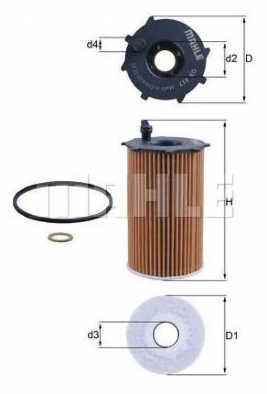 MAHLE фильтр масляный OX417D
