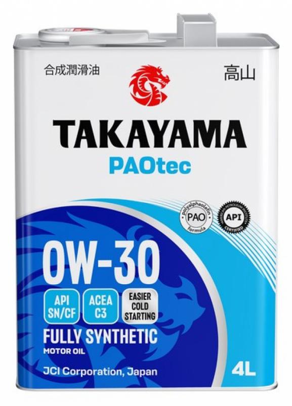Takayama PAOtec SAE 0W-30 ACEA C3 API SN/CF 4+1л. (Акция)