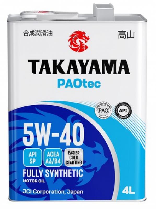 TAKAYAMA PAOtec SAE 5W-40 ACEA A3/B4 API SP 4л.