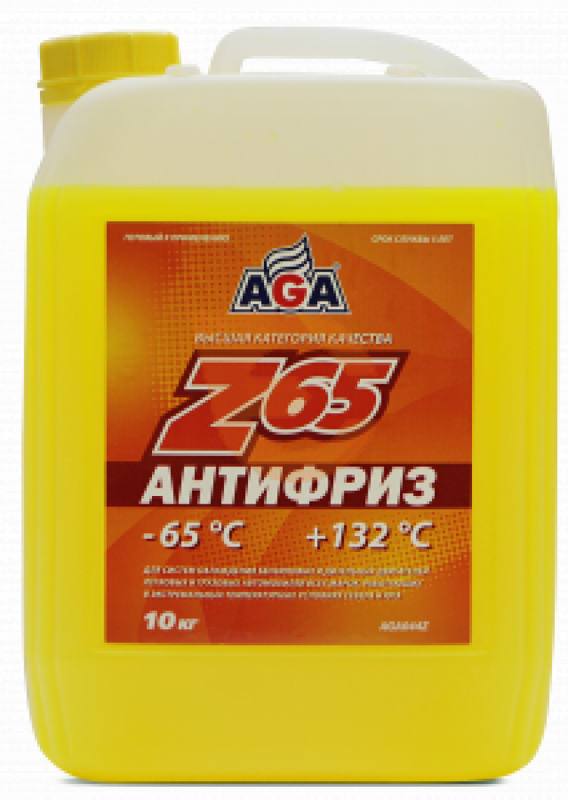 Антифриз AGA- Z65 10л. (г желтый -65 С)