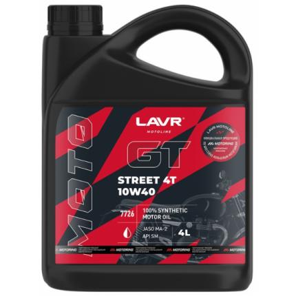Моторное масло для мотоциклов GT STREET 4T 10W-40 SM LAVR MOTOLINE, 4 л / Ln7726