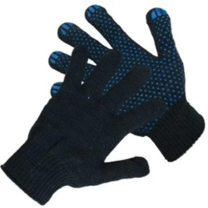 Перчатки х/б черные Р с ПВХ Профи "Квадрат"