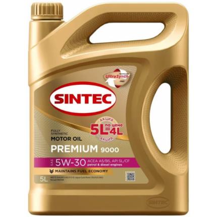 Sintec Premium 9000 SAE 5W-30 ACEA A5/B5 API SL/CF 5л. по цене 4л. (Акция)