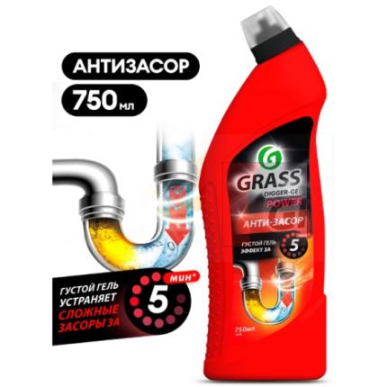 Средство щелочное для прочистки канализационных труб "DIGGER-GEL" (флакон 750 мл)